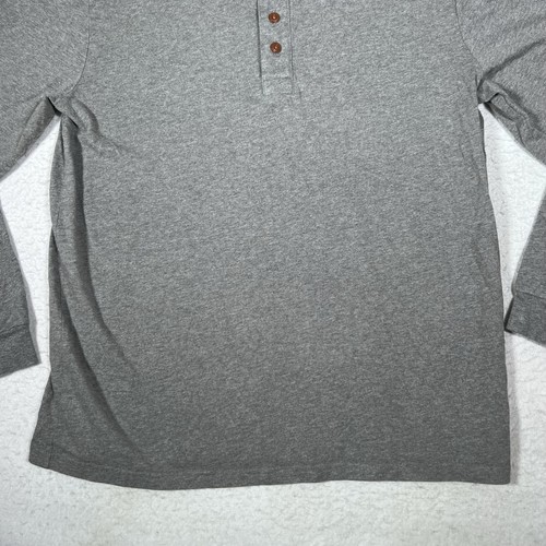 Pendleton Mens Long Sleeve Henley T Shirt Adult Medium Gray Casual Cotton - Afbeelding 2 van 9