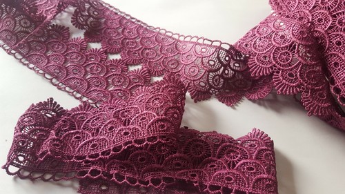 Guipur Venice borde de encaje rojo púrpura para coser disfraces artesanales d... - Imagen 4 de 8
