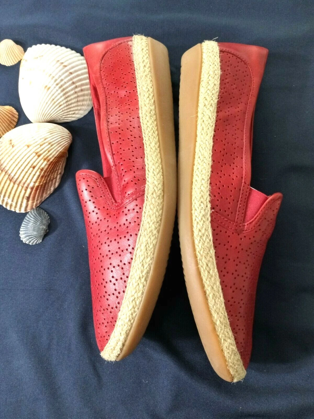 CLARKS Clark's Flats Comfort taglia US 10 morbido cuscino slip on rosso bordeaux