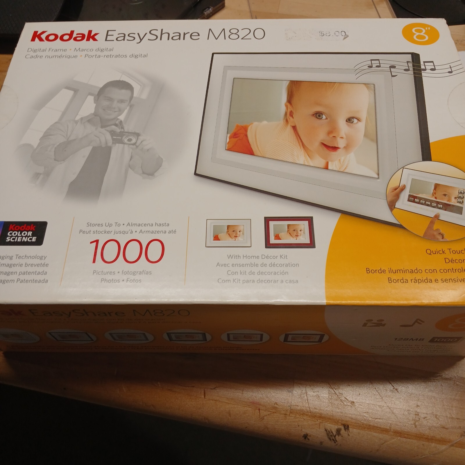 Kodak EasyShare M820 Digital Picture Frame 1000 Photos OPEN BOX