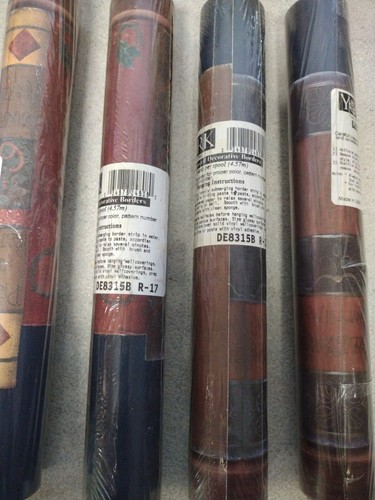 vtg YORK WILLIAM SHAKESPEARE Decorative Pasted Wallpaper Border 5 Yard Lot of 4 - Picture 2 of 3