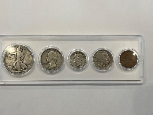 5 KURSMÜNZENSATZ GEBURTSJAHR 1935 - 90% SILBERMÜNZEN (3) ENTHALTEN - UMLAUFSATZ