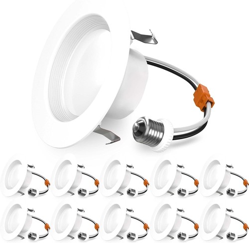 Sunco 10er-Pack Retrofit LED Einbauleuchte 4 Zoll, 2700K warmweiß, dimmbar