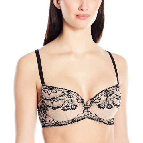 WACOAL WE124003 FRIVOLE PADDED BALCONY BRA BLACK NOUGET - Bild 3 von 5