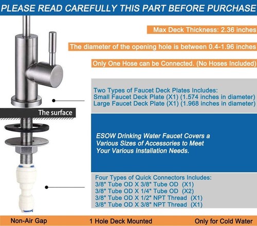 Contemporary 1-Hole Kitchen Water Filtration Faucet with Easy Install Features - Picture 9 of 10