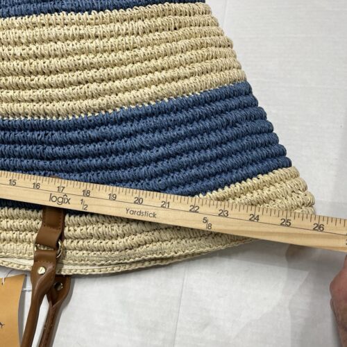 Borsa Tommy Bahama blu tessuto stray tote grande foderata spiaggia vacanze preppy - Foto 7 di 9