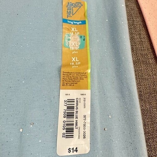 NEW There Abouts Girls Teens (2) Sparkle Glitter Leggings Blue & Peachy Pink XL - Picture 8 of 14