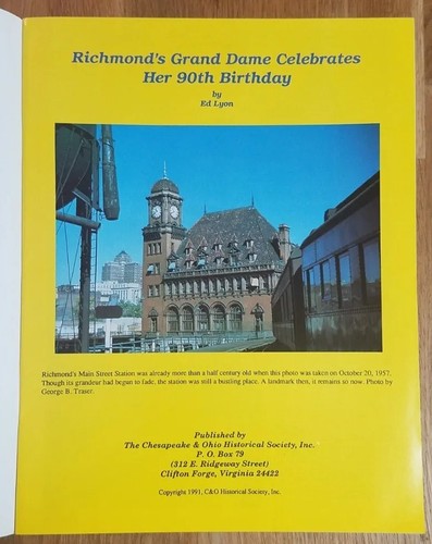 Chesapeake & Ohio Historical Magazine 1991 Main Street Station Richmond Virginia - Picture 2 of 16