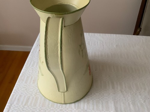Vintage Casafina Zinn Metall handbemalt chinesische Szene rustikal Krug Vase 13" - Bild 8 von 12