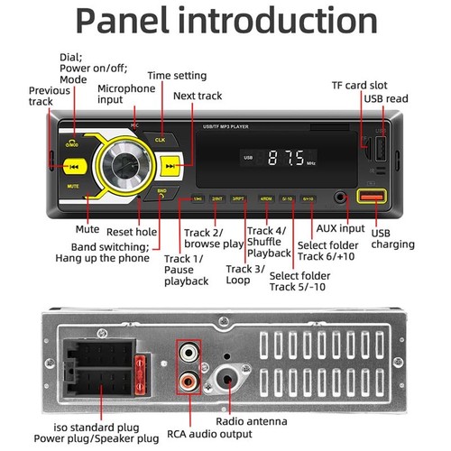 1 Din Voice assistant Car Radio Stereo FM Receiver MP3 Player In-Dash USB/FM/TF - Picture 10 of 13