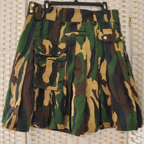 UT Kilts Hombres Utilidad Kilt Camuflaje Verde Escocia Talla 38 Highlands Militar Ren Fair - Imagen 9 de 9