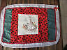 HANDMADE QUILTED SQUARE TABLE RUNNER 100%COTTON SATTIN RED+GREE LACE, - Picture 7 of 9