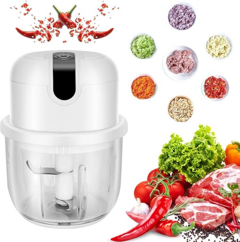 Elektrisch Zerkleinerer 250+100 ml Knoblauchhacker Universal Multi Zwiebelhacker - Bild 21 von 22