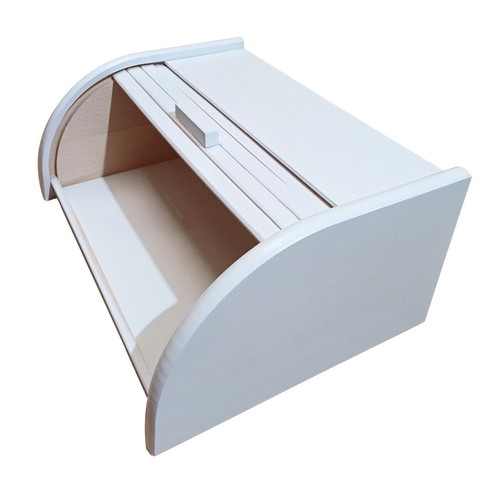 Holz Brotkasten Apollo Roll Top Eimer Aufbewahrung Laib Küche Größe klein - weiß - Bild 6 von 14