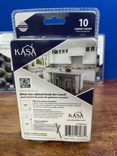 (4) KasaWare K778BORB-10 Brushed Oil Rubbed Bronze  1-3/16" Cabinet Knob 10/pk - Picture 3 of 4