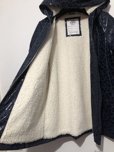 M&S Animal Print Stormwear Hooded Borg Lined Raincoat Jacket 13-14 Years Navy - Bild 8 von 15