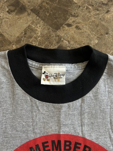 VINTAGE DISNEY MICKEY MOUSE CLUB MEMBER GRAY RINGER T-SHIRT MEN'S XL - Picture 6 of 6