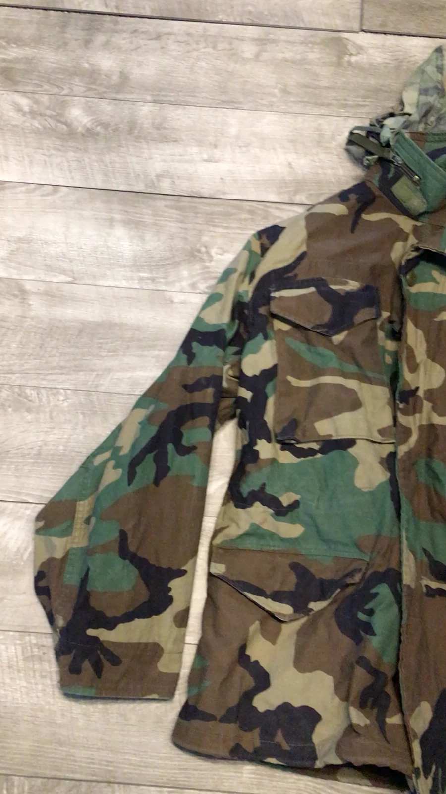 golden-mfg cold weather woodland camouflage camo vtg jacket