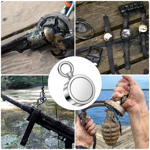 FINDMAG 1000 LBS Fishing Magnet Double Sided Fishing Magnet with Rope, Magnet - Picture 5 of 12