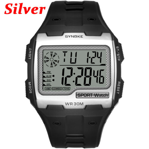 Square Mens Digital Watch Outdoor Sports Multi-Function LED Waterproof Watches - Picture 19 of 23