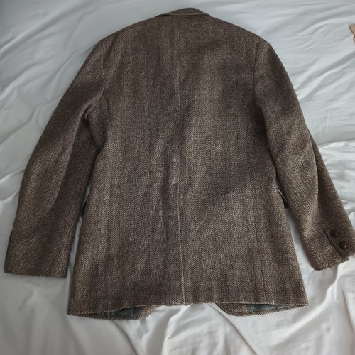 The English Shop 40R Princeton Tweed Herringbone Sport Coat Three Wood Button - Picture 5 of 8
