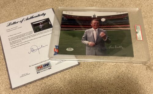 VIN SCULLY SIGNED PHOTO DODGERS SLAB IN-CASED WITH AUTHENTICITY LETTER PSA/DNA - Picture 11 of 14