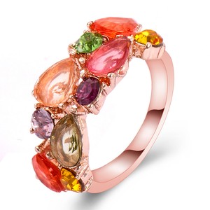 Fashion-Luxury-Women-039-s-Colourful-Rhinestone-Cubic-zirconia-Dazzling-Ring-Jewelry