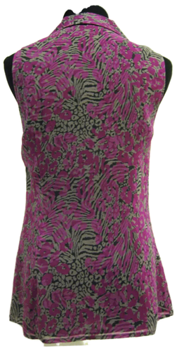 Button Up! $250 Anne Klein 100% Silk Blouse Sleeveless Size 4 - Picture 3 of 5
