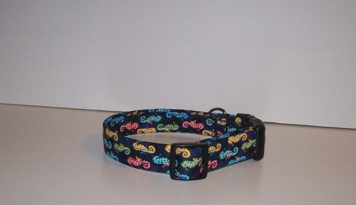 Wet Nose Designs Silly Seahorses Dog Collar on Blue Ocean Sea Creature Summer - Picture 3 of 4
