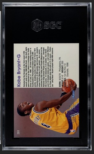 1996-97 Hoops #281 Kobe Bryant SGC 9 Mint Los Angeles Lakers RC Rookie HOF - Picture 2 of 2