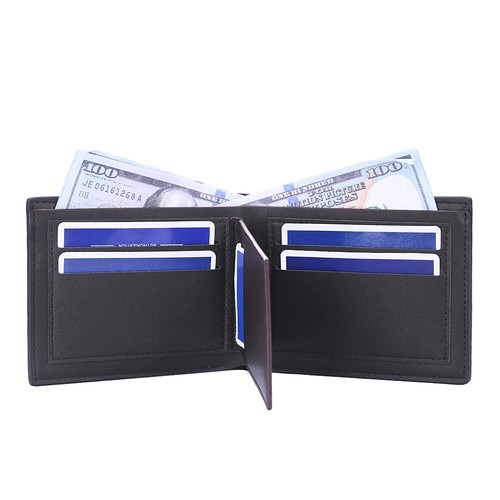 Men's Bifold Leather Wallet with ID Window Credit Card Holder Slim Purse Gifts - Picture 68 of 98