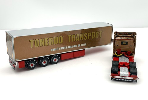 Scania 144 flat roof 6x2 tag axle reefer trailer "Tonerud" WSI truck models 1:50 - Picture 16 of 16