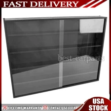 5-Tier Wall Display Shelf Unit Cabinet Wooden Shelves w/ Acrylic Sliding Door