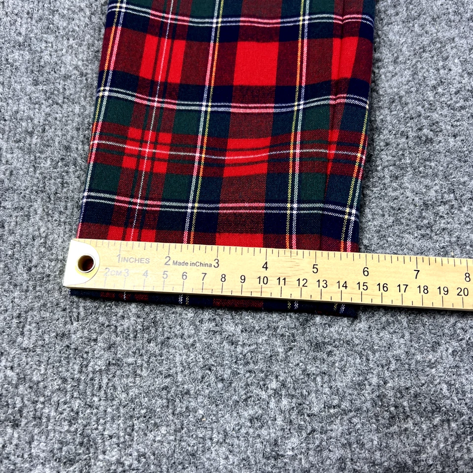 Брюки женские Vineyard Vines 4 красные тартан веселые клетчатые праздничная шерстяная смесь узкие штанины - Изображение 2 из 4