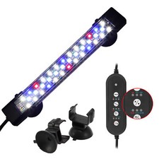 Aquarium Light 8W LED Fish Tank Light 7 Color W/ Timer Function 7.87" 1 Set