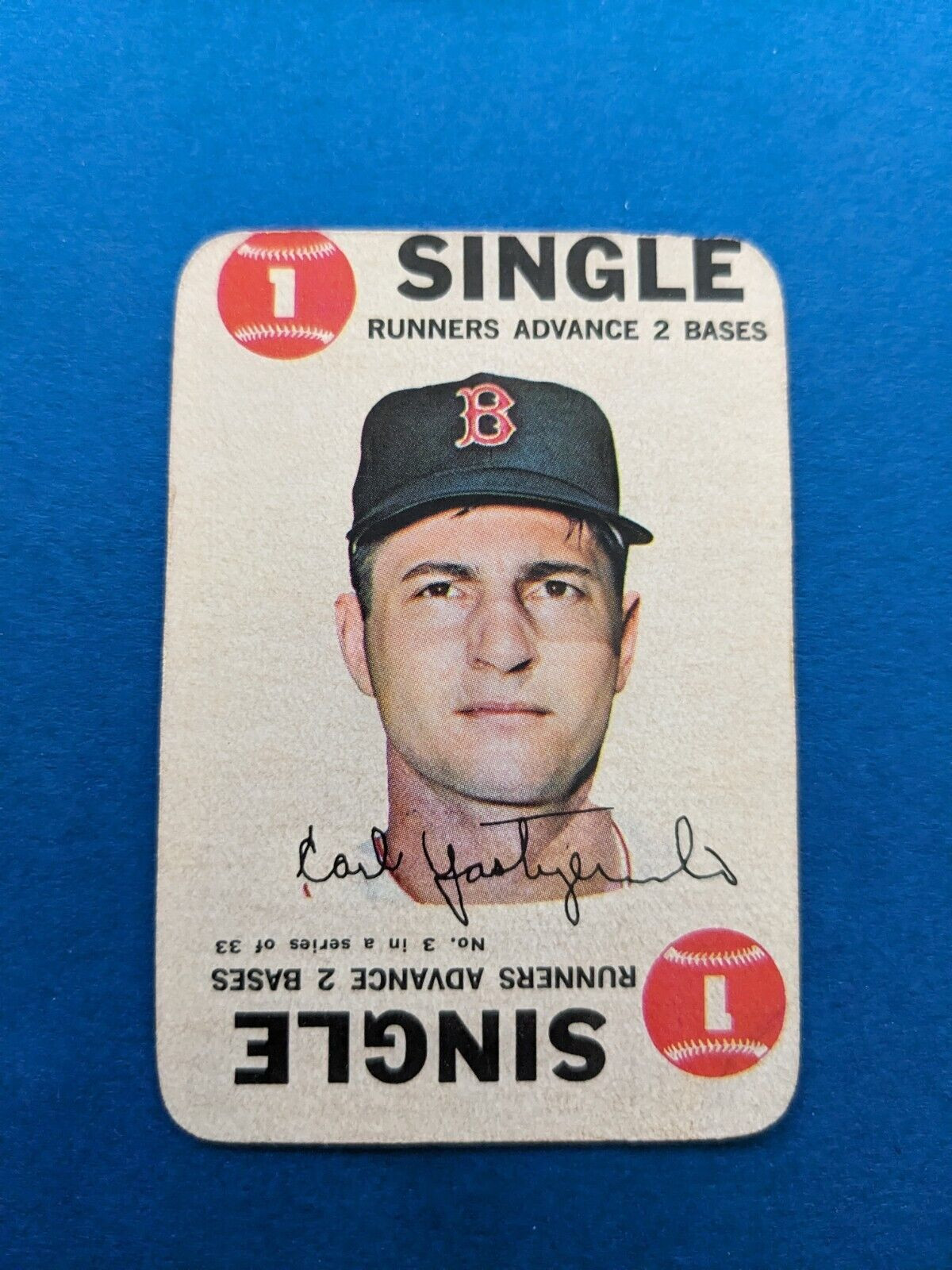 1968 Topps Game Card #3 Carl Yastrzemski Boston Red Sox Hall of Famer Excellent