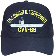NEW USS Dwight D. Eisenhower CVN-69 Ships Baseball cap hat. Navy Blue. USA Made