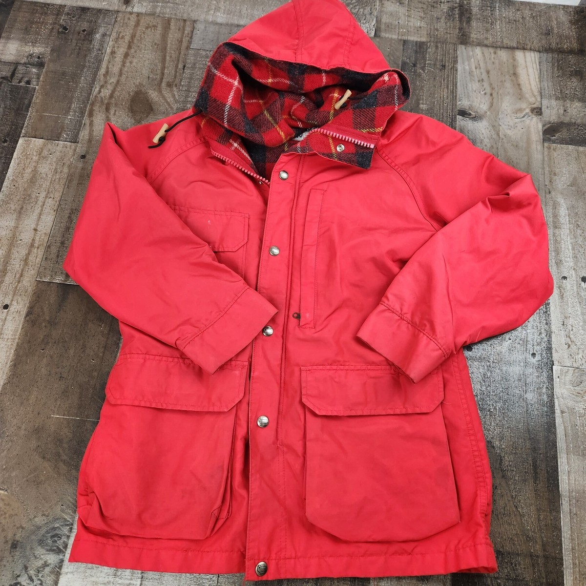 【希少】50s WOOLRICH ウールスポーツジャケット 赤 レディースM程度 1084000205039217_01_4759.jpeg