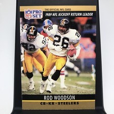 1990 NFL Pro Set Rod Woodson Pittsburgh Steelers '89 KR Leader #16 Football Card