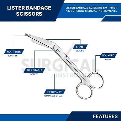 Forbici Infermiere Professionale Forbici Da Bendaggio Lister 3.5 - Foto 7