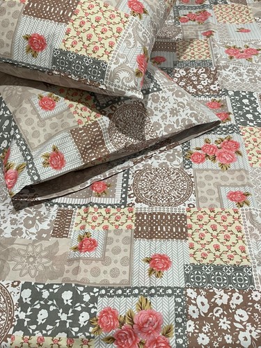 100%Cotton&Percale500TC3pcsKing/Queen Big Size Printed/Floral Flat/Top Sheet Set - Picture 42 of 226