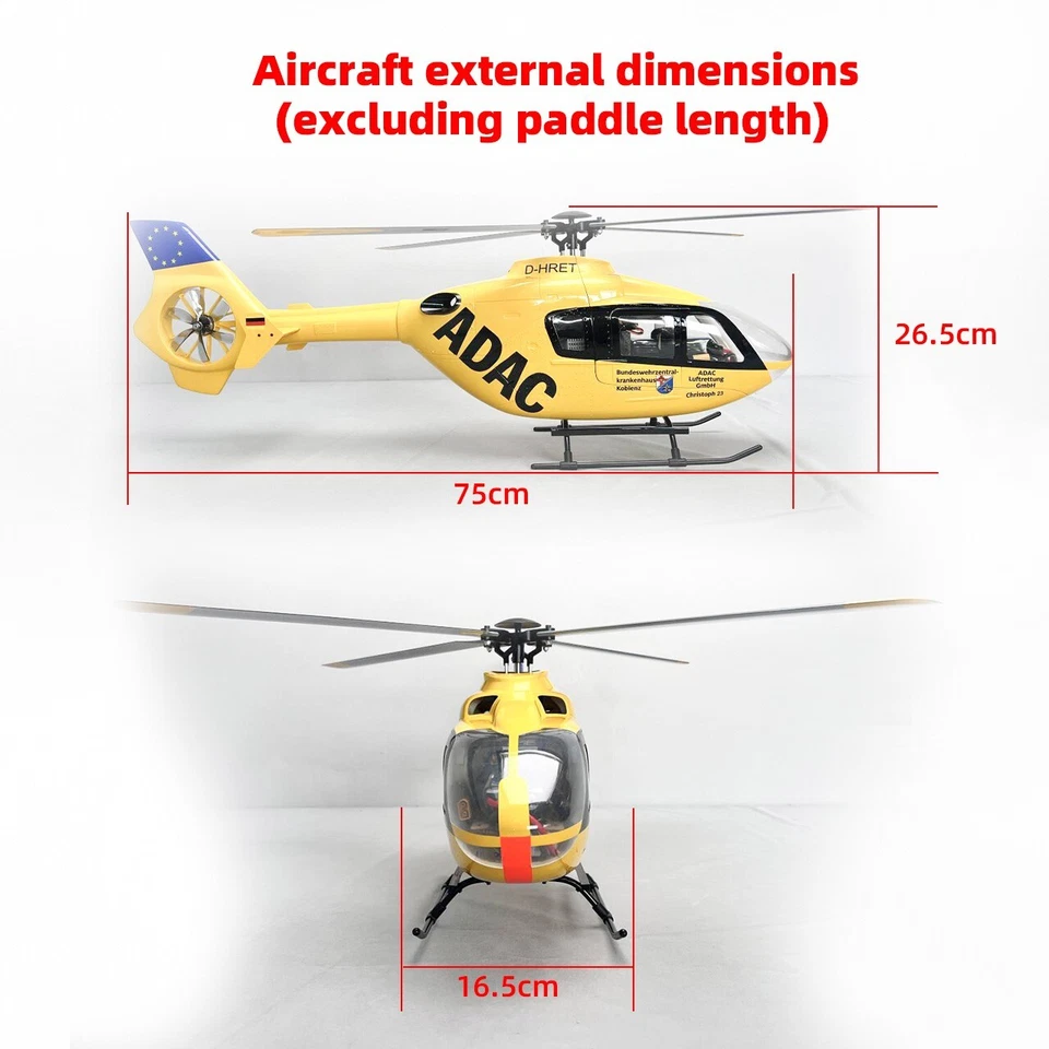 Roban 450 Size RTF 4 Blades EC135 ADAC RC Hubschrauber X2 Flugsteuerung Modell - Bild 3 von 4