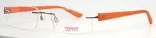 ESPRIT ET17315 555 Gunmetal Unisex Rectangle Rimless Eyeglasses 51-18-135 B:28