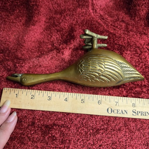 Vintage Solid Brass Duck Goose Figurine Unisilver Los Angeles CA Taiwan - Picture 9 of 10