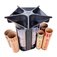 5-in-1 Coin Sorter Tube Coin Counter with Wrappers Organizer Change Holder