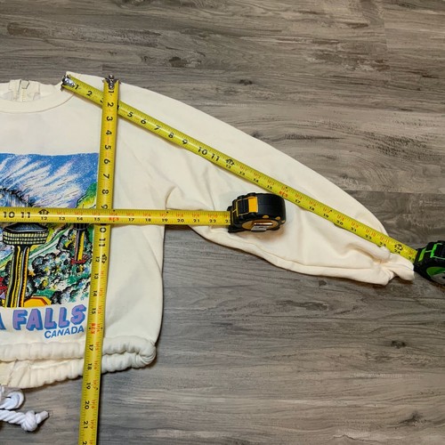Vintage schwarz Niagra Falls Top Shirt Sweatshirt bauchfreies Oberteil große Taille zum Binden - Bild 6 von 8