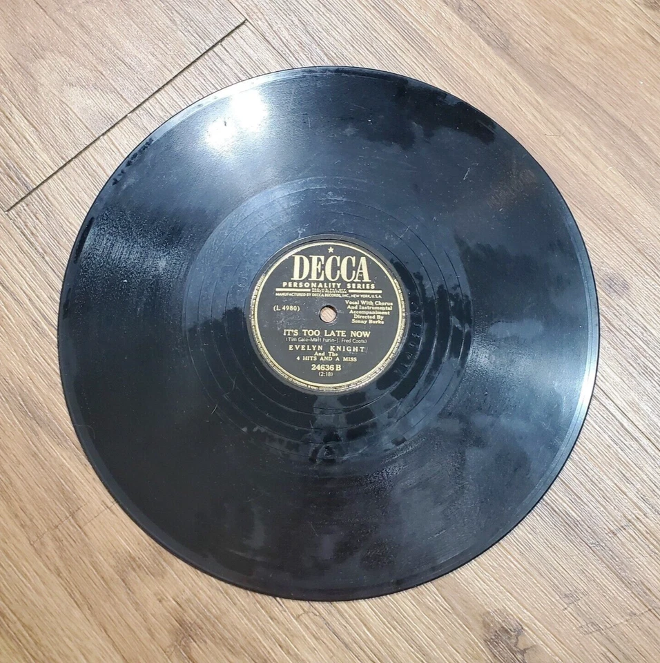 Evelyn Knight – You're So Understanding/It's Too Late Now 1949 Decca 24636 V+/V+ - Image 3 of 4