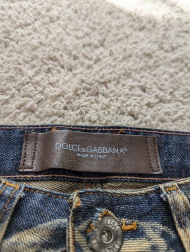 DOLCE & GABBANA D&G OWL Logo Washed Camel Navy Blue Denim Jeans Pants Trousers - Picture 9 of 20