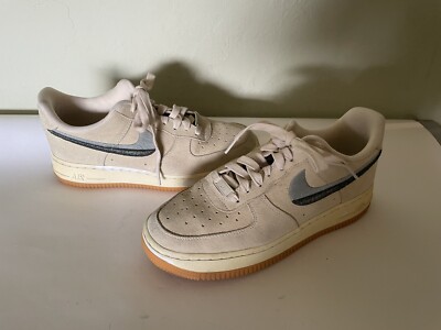 Womens Nike Air Force 1 Beige with 2 Tone Grey Swoosh size  display picture 2