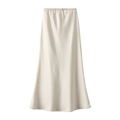 Oficina Dama Satén Cordón Cintura Elástica Falda Cola de Pescado Midi Medio Vestido Negro - Imagen 8 de 19